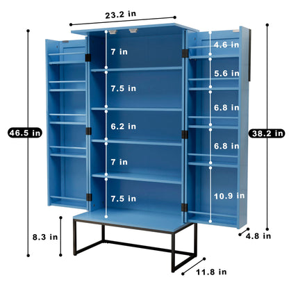 HOLTICO 46.5'' Accent Wood Grain Kitchen Pantry with Doors, Storage Cabinet with Adjustable Shelves, Food Pantry Cabinet for Kitchen, Dining Room, - WoodArtSupply