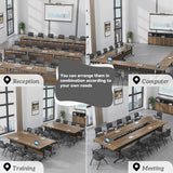 Folding Conference Table,Mobile Conference Room Tables Rolling Meeting Table with Caster Wheels,Flip Top Mobile Training Table,Foldable Rectangle Seminar Tables for Office,Classr (4pack, 47.2in) MSFDC