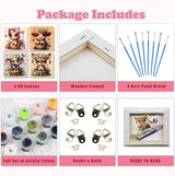 YarnWhimsy 4 Pack Paint by Numbers Kit for Kids with Frame- Animals Paint by Numbers for Kids Ages 4 8 12, Easy Elephants Horses Cows Deer DIY Acrylic Oil Painting Kits for Home Wall Decor(8X8inch) YarnWhimsy