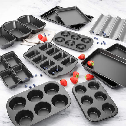 3 Pack Nonstick Muffin Pan, Carbon Steel Cupcake Pan, Easy to Clean and Perfect for Making Muffins or Cupcakes, 6 Cup Standard