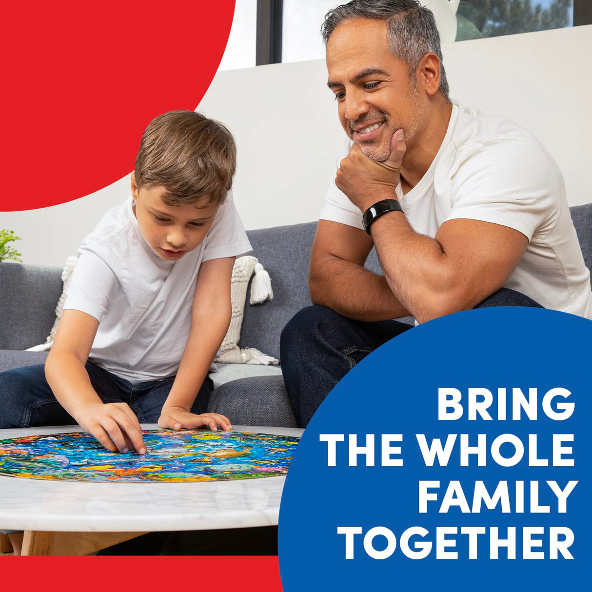 A Broader View Wild Animals Round Table Puzzle - 500 Pieces, Jigsaw Puzzles For Adults & Kids, Suitable For Groups Of 2 Or More, Everyone Gets The Best Seat At The Table, Incl. 12x12” Poster A Broader View