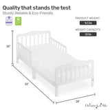Dream On Me Classic Design Toddler Bed In White, Greenguard Gold And JPMA Certified, Low To Floor Design, Two Side Safety rails, Non-Toxic Finishes, Wooden Nursery Furniture Dream On Me