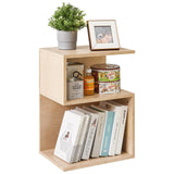 IBUYKE S-Shaped Nightstand, 3-Tier Wood Nightstand with Open Storage, Minimalist End Table for Small Spaces, Easy Assembly, Bedside Table for Bedroom, Natural UWST004R IBUYKE