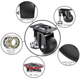 COOWOO 3" Leveling Plate Caster Wheels with Adjustable Anti-Vibration Leveling Foot Pad Heavy Duty Swivel casters for Workbench, Machine Equipment, COOWOO