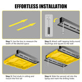 TOPTGO Overhead Garage Storage Rack,Garage Ceiling Storage Racks for Utility Bins,Overhead Tote Storage Rail System,Heavy Duty Ceiling Rack Storage Rails System Supports Most Bins(3 Pack for 2 Bins) TOPTGO