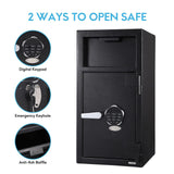 TROPOW 3.5 Cu.Ft Heavy Duty Drop Safe for Business With Digital Keypad, Depository Safe for Money with Drop Slot, 27" x 15.7"x 13.8", Office Safe Box for Money and Mail, Black TROPOW