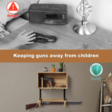 Gun Rack Wall Mount Lock Gun Racks for Wall With Storage 2 Pistol & 1 Gun, Wood Rifle Shotgun Wall Mount Gun display amoard