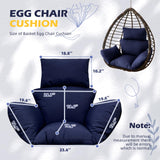 Yefound Hanging Basket Seat Cushion Egg Chair Cushion Waterproof Hanging Chair Cushion with Headrest Light Grey Yefound