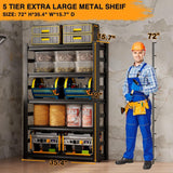 BEESTMUEBLE 72" H Garage Shelving Storage Shelves, Adjustable Metal Shelf and Shelf Units, Heavy Duty Garage Shelving for Warehouse, Basement, 35.4" W X 15.8" D X 72" H BEESTMUEBLE