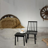 Four Seasons Courtyard 250 Pound Capacity Robust Classic Design Farmhouse Armless Indonesian Hardwood Chair for Indoor or Outdoor Use, Black Four Seasons Courtyard