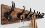 Tatub 38.6" Rustic Coat Rack Wall Mount with 10 Hooks, Large Coat Hanger Wall Mount, Heavy Duty Farmhouse Entryway Organizer Hooks for Hanging, Hat, Bag, Jacket Tatub