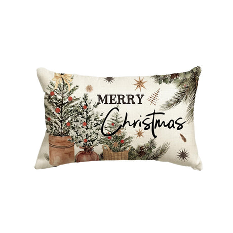 AVOIN colorlife Merry Christmas Eucalyptus Red Berries Throw Pillow Cover, 12 x 20 Inch Winter Holiday Cushion Case Decoration for Sofa Couch AVOIN colorlife