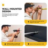 MELLCOM Louvered Pergola with Screen 10x13, Wall-Mounted Adjustable Pergola, Lean to Aluminum Gazebo with 3 Pull-Down Screen Sides and Adjustable Roof for Backyard, Dark Gray MELLCOM