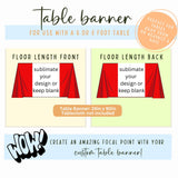 GET SNAPPIN White Table Banner, Table Runner, Sublimation Blanks, 100% Polyester Blank for Sublimation Printer, Decorations for Birthday Wedding Baby Shower Gender Reveal Tablecloth, 2ft x 7.5ft, 1pc Get Snappin