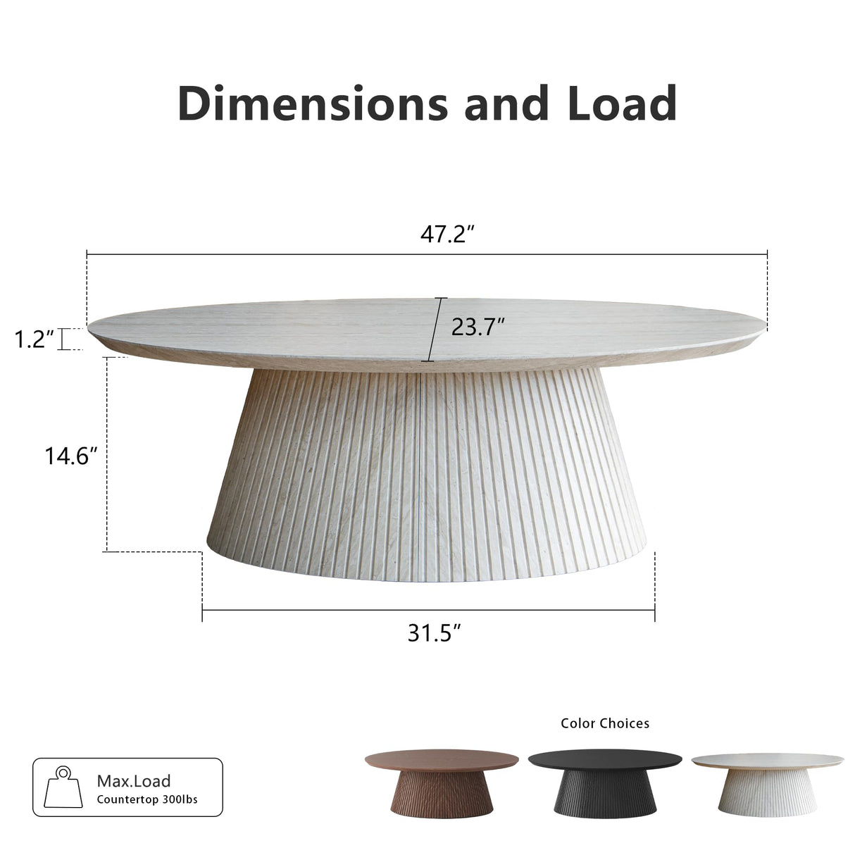 win2win Oval Coffee Table, Modern Faux Stone Coffee Table with Fluted Design, Travertine Tea Table with Tapered Base, Minimalist Center Table for Living Room, Apartment, Office, Stone win2win