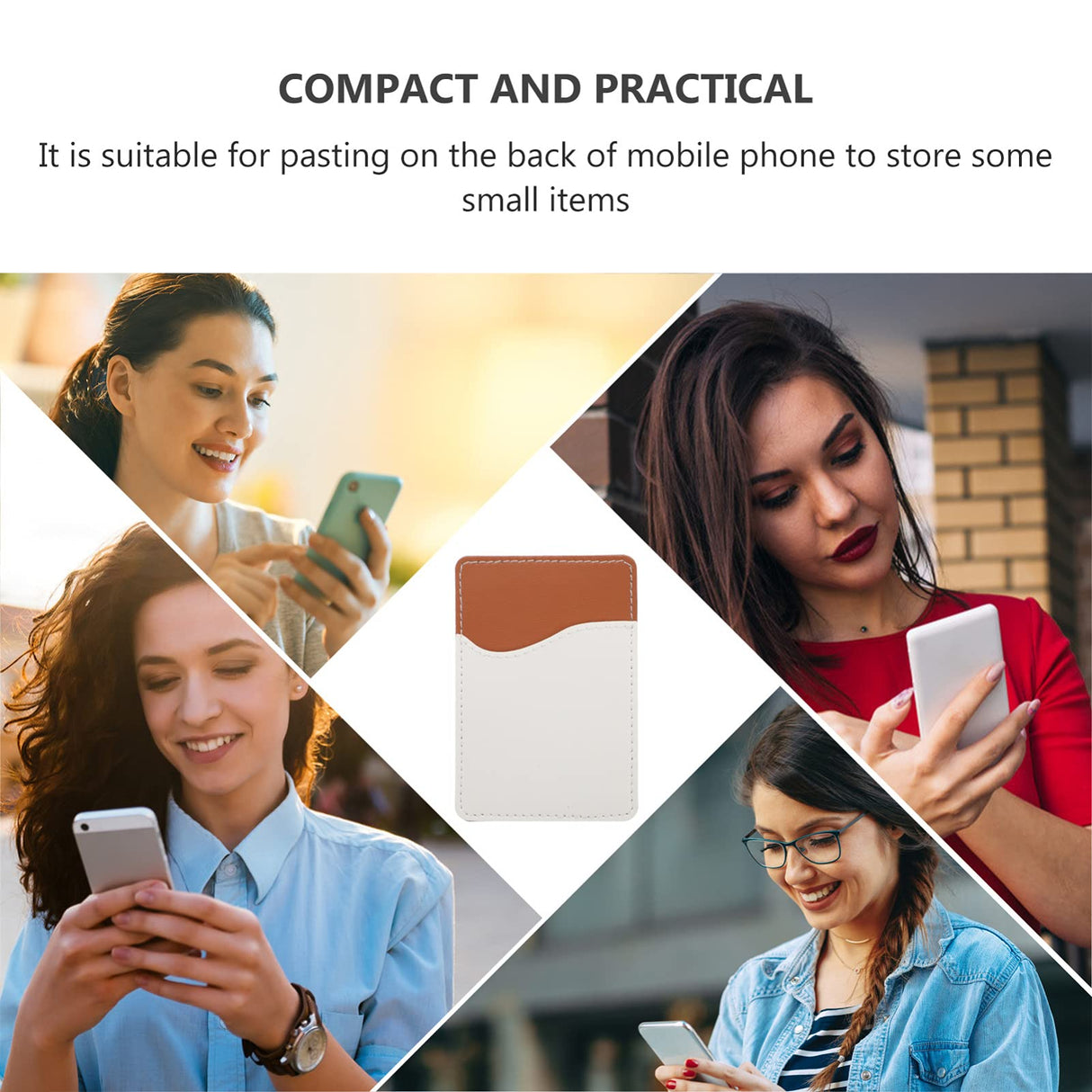 6 Sets of Sublimation Blank Phone Card Holder Leather Adhesive Back Pocket Phone Wallet ID Business Credit Card Phone Pouch EXCEART