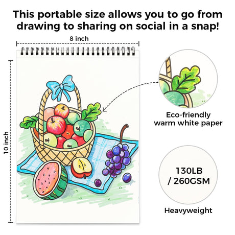 Ohuhu Double-Sided Bleedproof Coloring Book for Alcohol Markers - 4 Sets of 8"x10" Coloring Books - 160 Stress-Relieving Animal Mandala Flower Dessert Portrait Designs for Adults and Teens Ohuhu