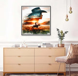 Axquilon Diamond Art Kits for Adults - Cowgirl Diamond Painting Kits for Adults Beginner, DIY 5D Full Drill Horse Gem Art for Home Wall Decor 14x14 inch Axquilon