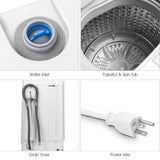 Giantex Full-Automatic Washing Machine Portable Compact 1.34 Cu.ft Laundry Washer Spin with Drain Pump, 10 programs 8 Water Level Selections with LED Display 12 Lbs Capacity Giantex