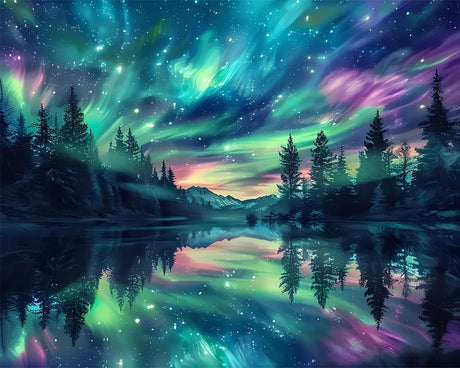 Aurora Diamond Painting for Adults-Diamond Art,Aurora 5D Diamond Painting Kits for Adult,Starry Sky Gem Art for Adults and Crafts Home Decor 12x16inch Hutarosl