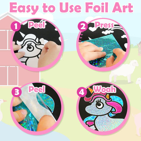 FUNNYB&G Foil Art Craft Activity for Kids - Gift for Girls Crafts for Kids Fun Art Supplies DIY Creative Travel Toy, Birthday Gift Party Favor Toys for Girls Boys 4 5 6 7 8 9 Years Old(Princess) FUNNYB&G