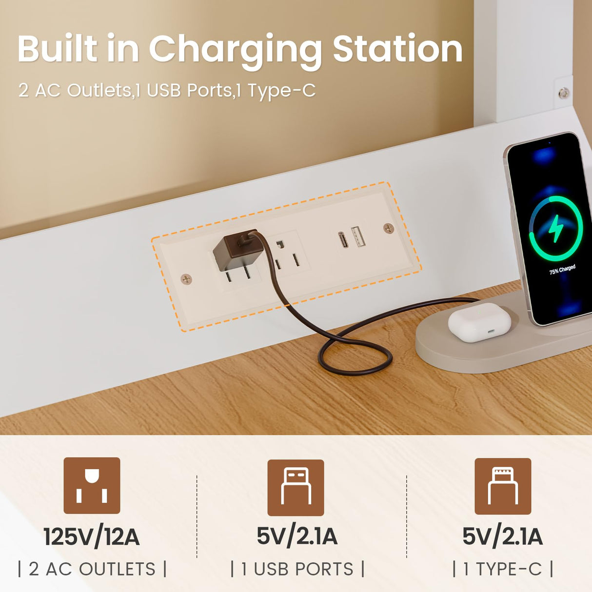 UPOSOJA Loft Bed Twin Size with Desk,4 Drawers,Power Outlet and LED Lighted,Cloth Rack,1 Storage Hamper,45.3" Pegboard with Hooks,No Box Spring Needed,Space-Saving,Noise Free (White) UPOSOJA