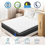 SIMARTH Queen Size Mattress 10 Inch, Upgrade Strengthen Queen Hybrid Mattresses in a Box, Memory Foam Queen Mattress Made of Individually Pocketed Springs for Support and Pressure Relief, Medium Firm SIMARTH