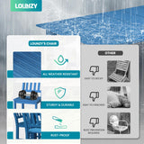 LOUNZY 9 Pieces Patio Dining Sets, Outdoor HDPE Furniture Set for 8 w/ 2" Hole Cut-Out Dining Table with 8 Patio Chairs(2 W/Armrest, 6 w/o Armrest), Navy LOUNZY