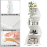Tribesigns Corner Shelf, Modern 5-Tier Wall Corner Bookshelf, Stylish Corner Small Bookcase Storage Rack Plant Stand with Unique Shape for Living Room, Home Office (White, 1PC) Tribesigns