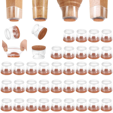 36Pack Silicone Chair Leg Floor Protectors, Chair Leg Protectors for Hardwood Floors, Thicken Rubber Chair Feet Caps Covers Pads, Protect Furniture Wood Floors from Scratching and Reduce Noise CHUNZEXI