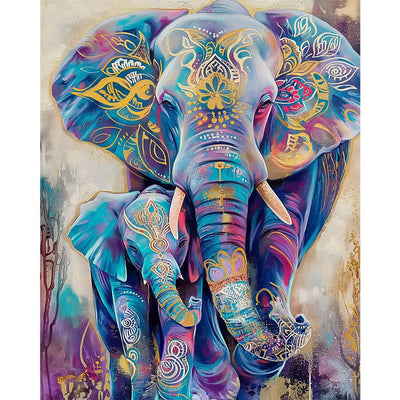 Natuyalo Animals Paint by Numbers Kit for Adults - Elephants Family Paint by Number on Canvas Without Frame, DIY Acrylic Painting for Ideal Gift Home Wall Decor (16x20 Inch)