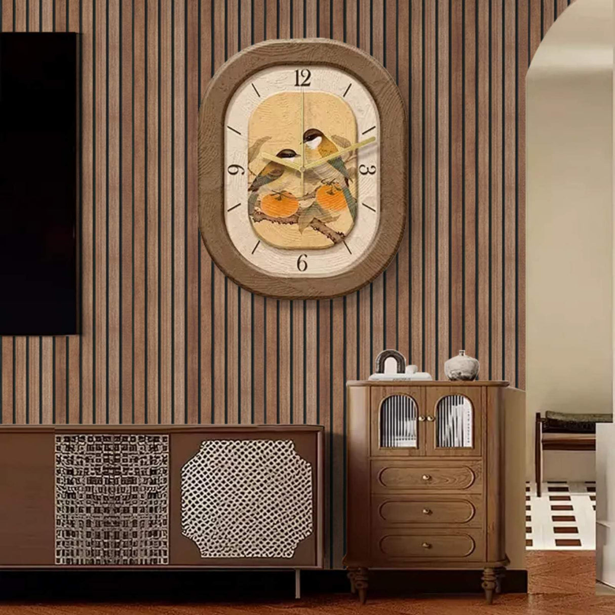 Abyssaly Wood Slat Wallpaper Peel and Stick, Brown Striped Wood Grain Contact Paper, Removable Self Adhesive Faux Wood Panel Wall Covering for Cabinets and Drawers 17.71 in X 118 in Abyssaly