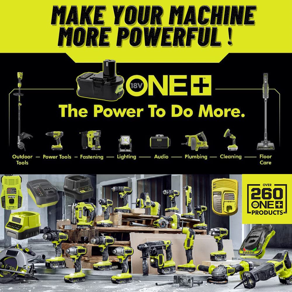 TenHutt 【Upgrade】 2 Packs 6.0Ah Lithium Replacement Battery for Ryobi 18V ONE+ Cordless Power Tool P108(130429054) Compatible with P102 P103 P104 P105 P107 P108 Lithium Battery TenHutt