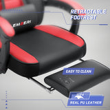 LEMBERI Video Game Chairs with footrest, Big and Tall Gamer Chair for Adults, 400lb Capacity, Racing Style Computer Chair with Headrest and Lumbar Support LEMBERI