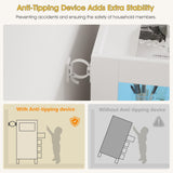 Whalefall 4-Drawer Tall Dresser with Charging Station & LED Lights - Modern Wood Chest of Drawers for Bedroom, Living Room, Hallway, or Entryway, Sturdy Storage Furniture (White) Whalefall