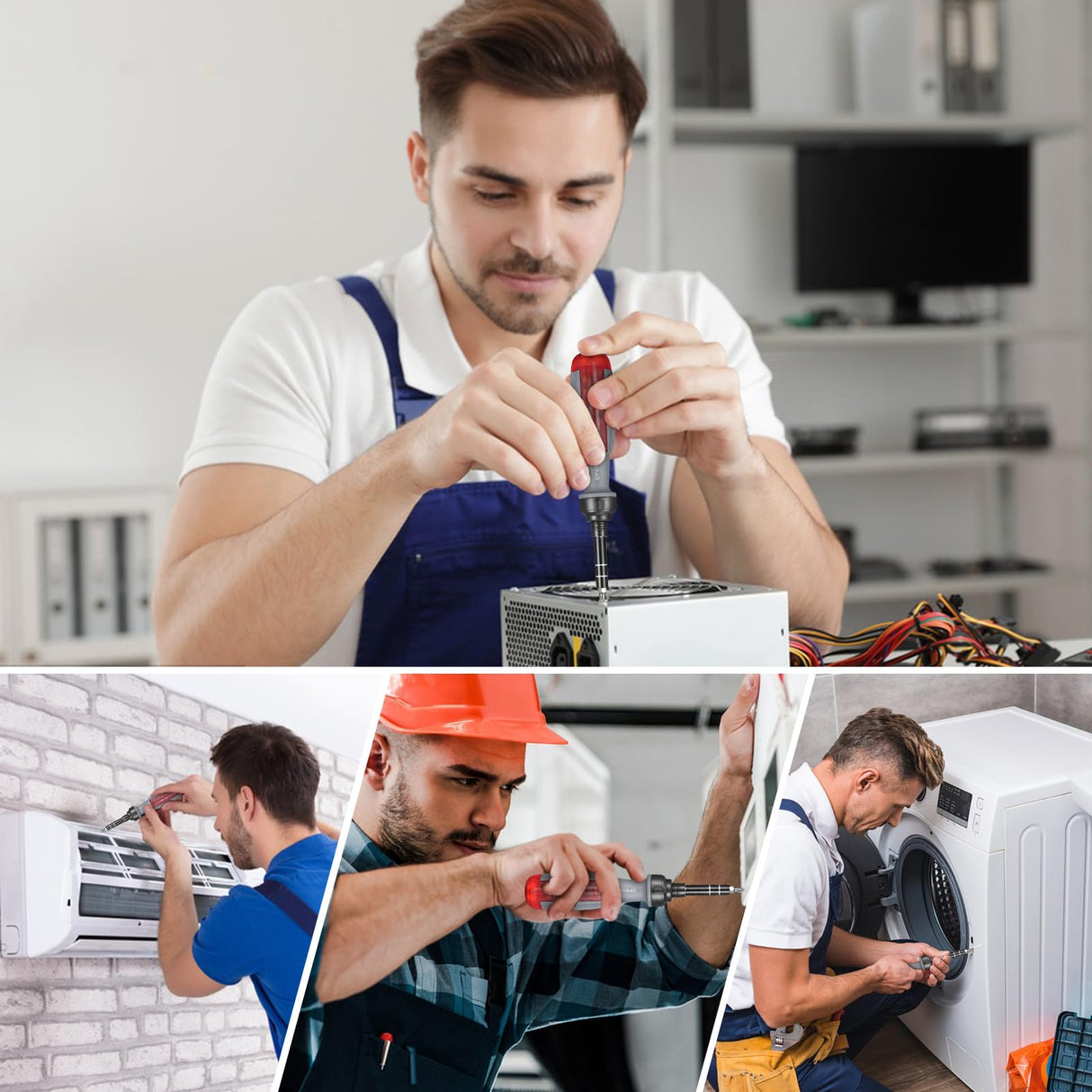 HTAIAYM 11-in-1 Ratcheting Screwdriver Set - Professional Tool with Phillips Slotted Heads, Magnetic Design, Adjustable Length - Portable Screwdriver Kit for Wide Range of Applications Htaiaym