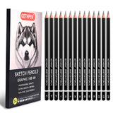 GETHPEN Professional Drawing Sketching Pencil Set - 14 Pieces Graphite Pencils(14B - 4H), Ideal for Drawing Art, Sketching, Shading, Artist Pencils for Beginners & Pro Artists GETHPEN