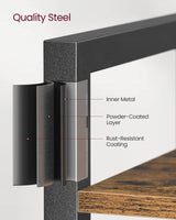 VASAGLE 6-Tier Bookshelf, Bookcase with Steel Frame, Book Shelf for Living Room, Home Office, Study, 11.8 x 15.7 x 73.2 Inches, Industrial Style, Rustic Brown and Ink Black ULLS101B01 VASAGLE