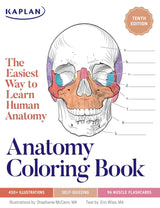Anatomy Coloring Book with 450+ Realistic Medical Illustrations with Quizzes for Each (Kaplan Test Prep) WoodArtSupply