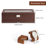 ProCase Watch Box for Men, 6 Slot Watch Display Case with Drawer, Mens Watch Case With Glass Lid, 2-Layer Jewelry and Watch Storage Watch Holder Organizer for Men Women -6 Slot, Espresso ProCase