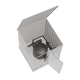 ABSCO Pool Pump Cover - Versatile Horizontal Storage Shed | 5 x 5 ft | Easy Assembly | Surfmist| Ideal for Pool, Trash Cans, Garden & Pool Equipment | SNAPTiTE Assembly System | Safety Features ABSCO