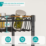 SINGAYE 6 Tier Shelf Wire Rack Shelving with Wheels Metal Storage Shelves Adjustable Closet Bathroom Organizers Baskets Pantry Kitchen Garage Laundry Room 13.5" D x 13.5" W x 63" H Black SINGAYE