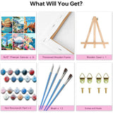 6 Pack Framed Paint by Numbers Kit for Adults - with Wooden Easel, Landscape Paint by Numbers Kit for Adults Framed, DIY Famous Landmarks Paint by Numbers with Frame for Home Wall Decor 8x12 Inch askkqtx