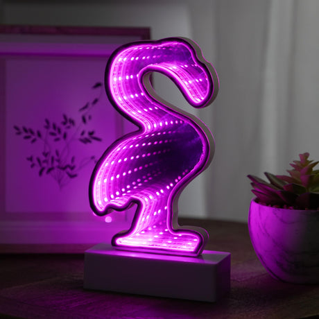Northlight LED Lighted 3D Flamingo Infinity Mirror - 8" Northlight