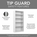 Bush Furniture Universal Tall 5 Shelf Bookcase in White, Vertical Storage and Display Bookshelf for Home Office or Living Room Organization Bush Furniture