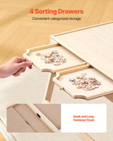 VEVOR 1500 Piece Puzzle Table with Folding Legs, 4 Drawers and Cover, 34x25 in Portable Wooden Board, Jigsaw Puzzle Accessories for Adults, Organizer & Storage System, Birthday Gift for Mom VEVOR