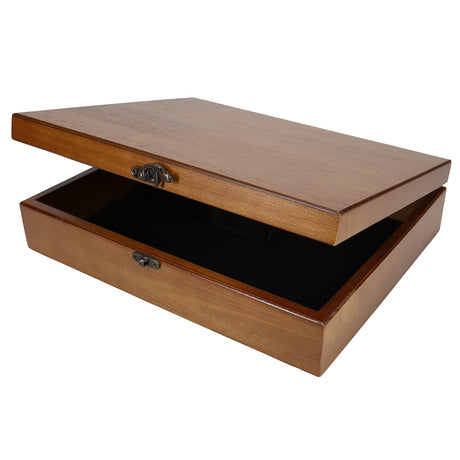 WE Games Old World Wooden Keepsake Box with Brass Closure and Walnut Finish, 12 x 9.5 inches, Felt-Lined Interior, Gift Quality, Store Photos, Card Collections, Sewing Accessories, Memories, Jewelry WE Games