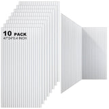 Woanger 10 Pack Large Acoustic Panels, Soundproof Sound Absorbing Wall Panels, 47 x 24 Inch Self Adhesive Acoustic Sound Dampening Panels for Room Recording Studio(White) Woanger