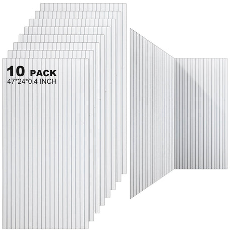 Woanger 10 Pack Large Acoustic Panels, Soundproof Sound Absorbing Wall Panels, 47 x 24 Inch Self Adhesive Acoustic Sound Dampening Panels for Room Recording Studio(White) Woanger