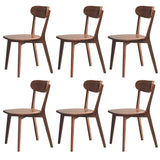 QKFF Modern Wooden Dining Room Chairs Set of 6, Solid Oak Wood Dining Chair with Comfortable Backrest, Sturdy Wooden Chairs for Kitchen, Dining Room QKFF